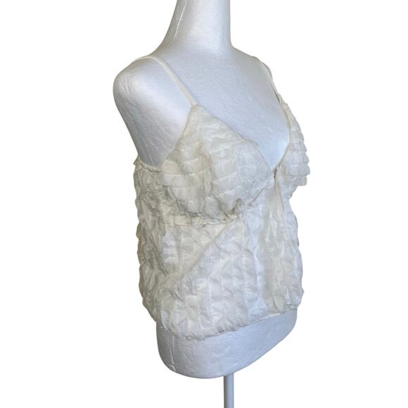 Lisa Say Gah Sz S Ivy Top Vanilla Ruffle Tank Top - Picture 6 of 16